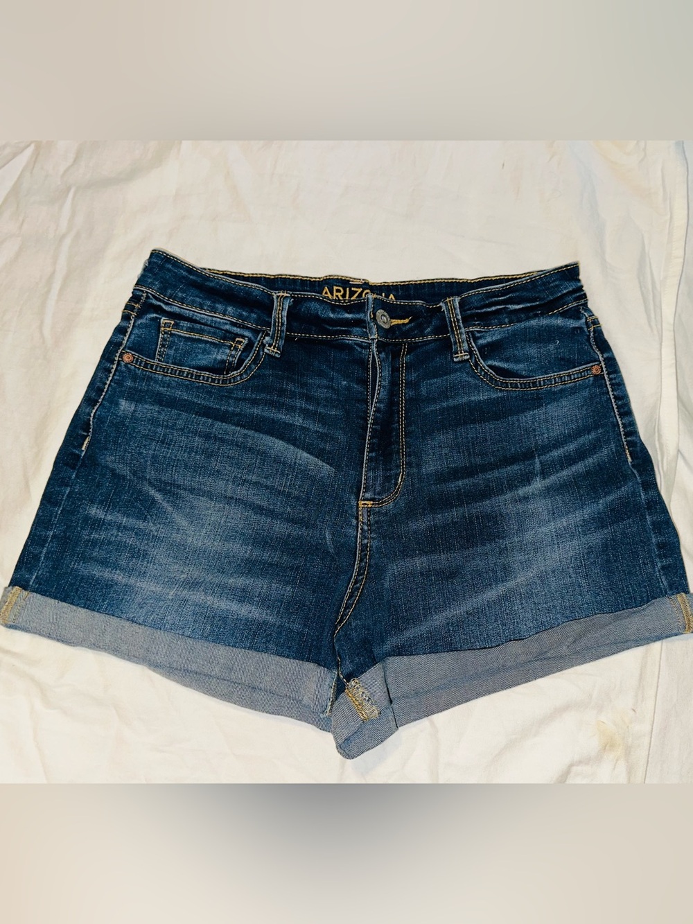 Arizona Jean Company Dark Blue Cuffed Denim Shorts